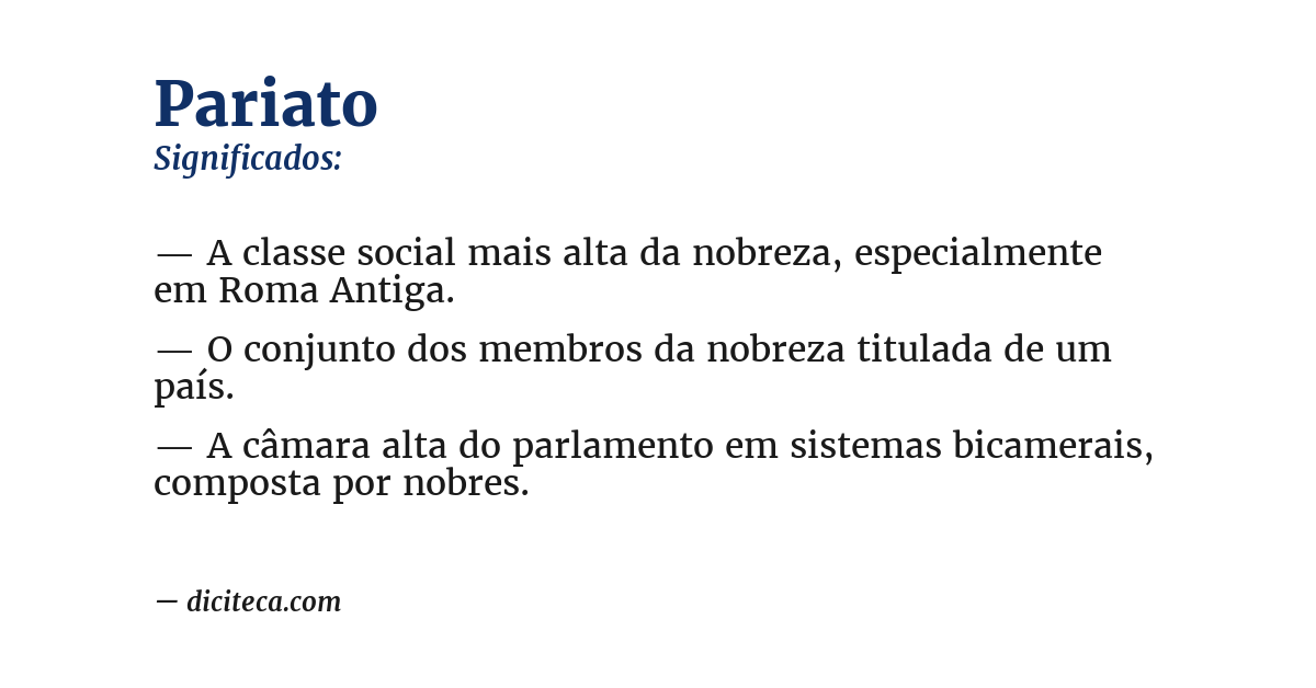 Significado de pariato