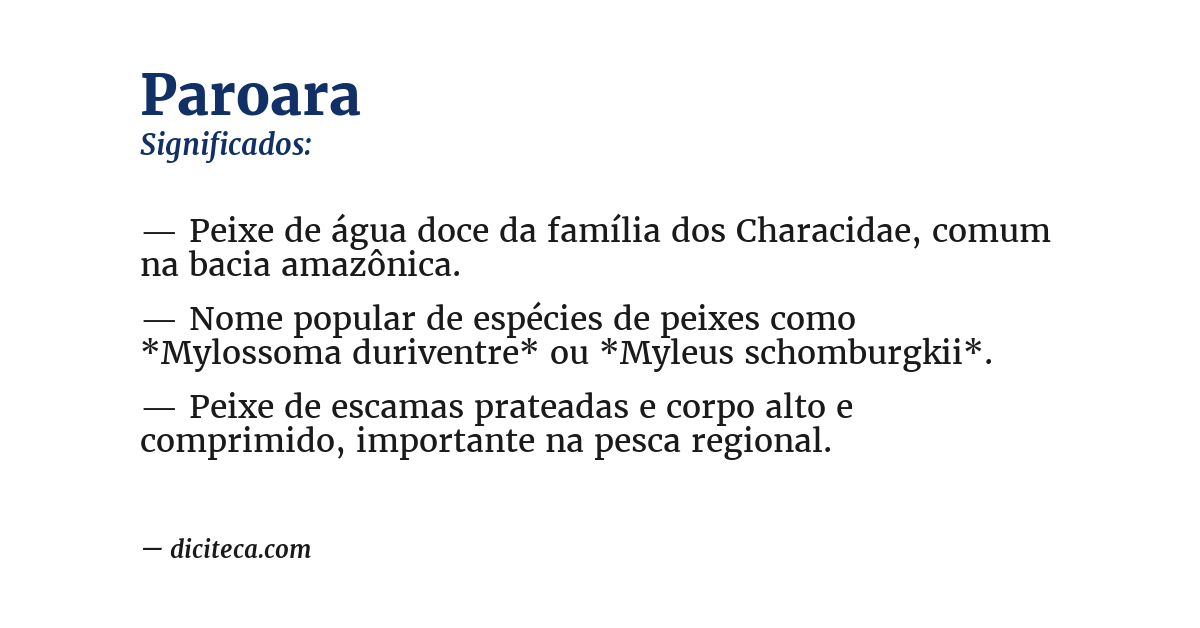 Significado de paroara