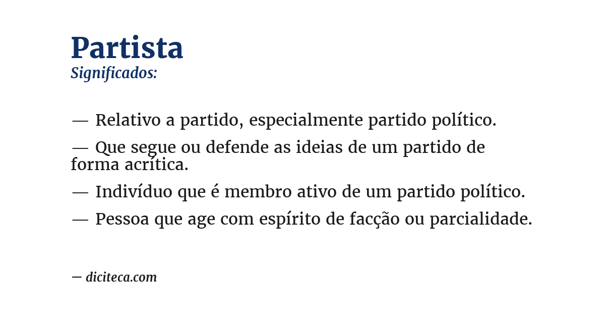 Significado de partista