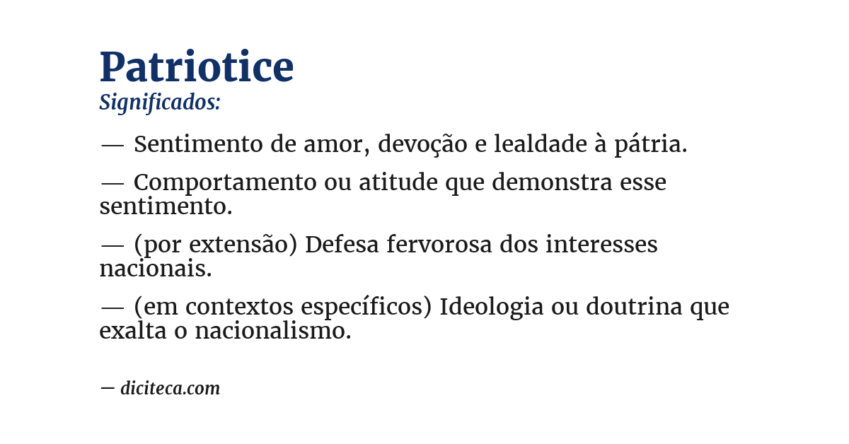Significado de patriotice