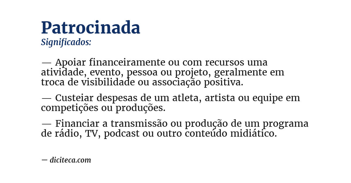 Significado de patrocinada