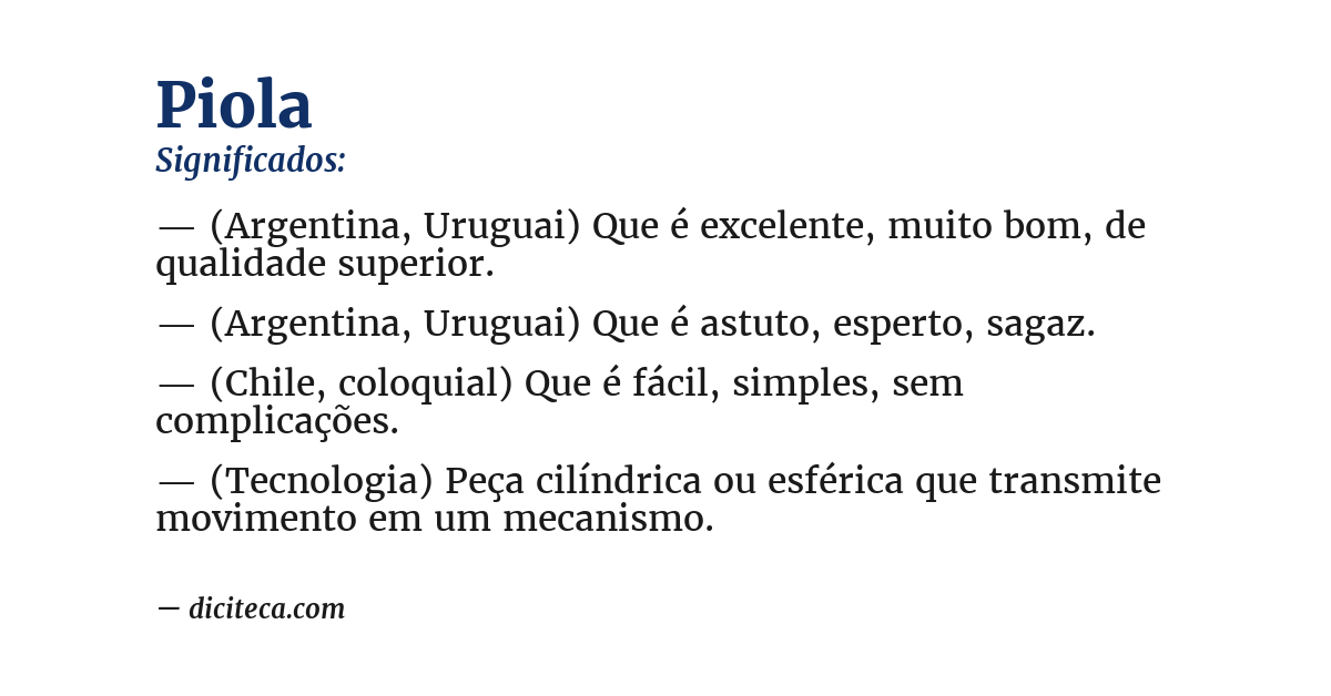Significado de piola