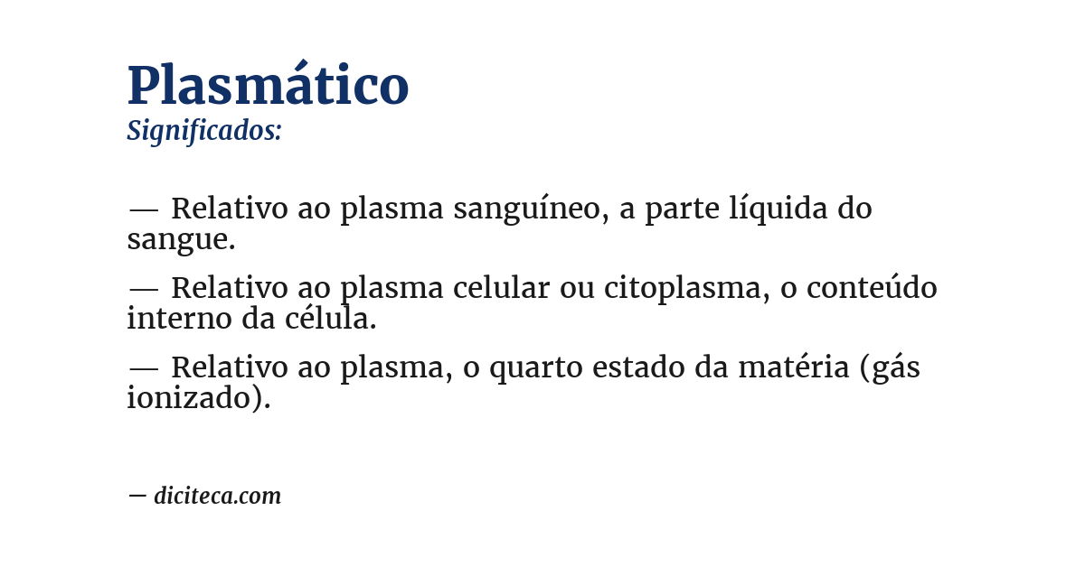Significado de plasmático