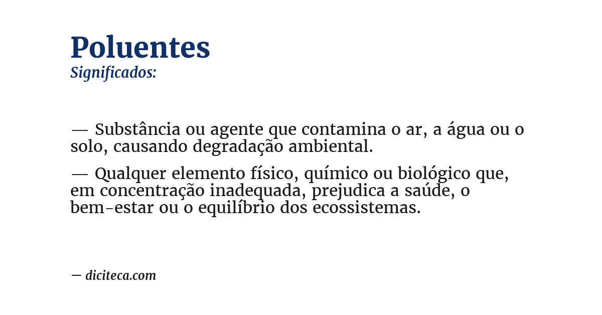Significado de poluentes