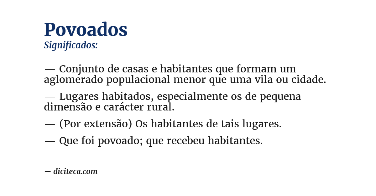 Significado de povoados