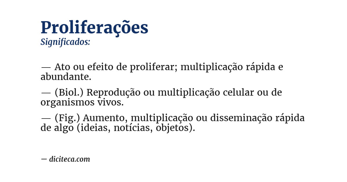 Significado de proliferações