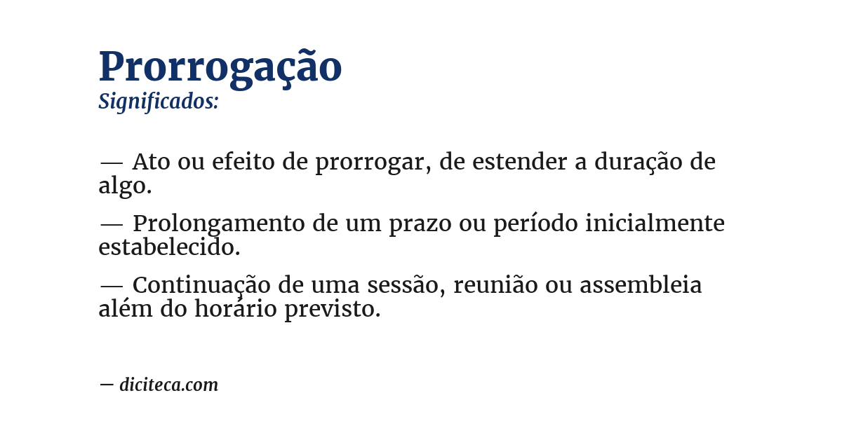 Significado de prorrogação