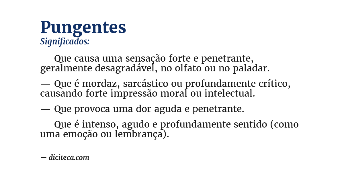 Significado de pungentes