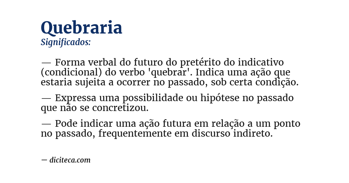 Significado de quebraria