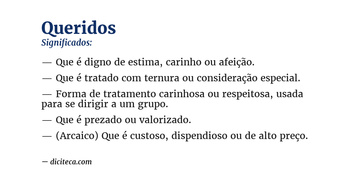 Significado de queridos