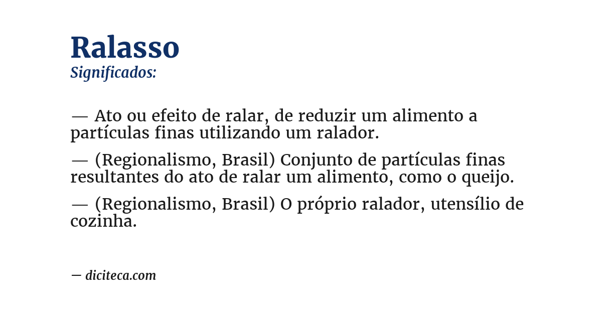 Significado de ralasso