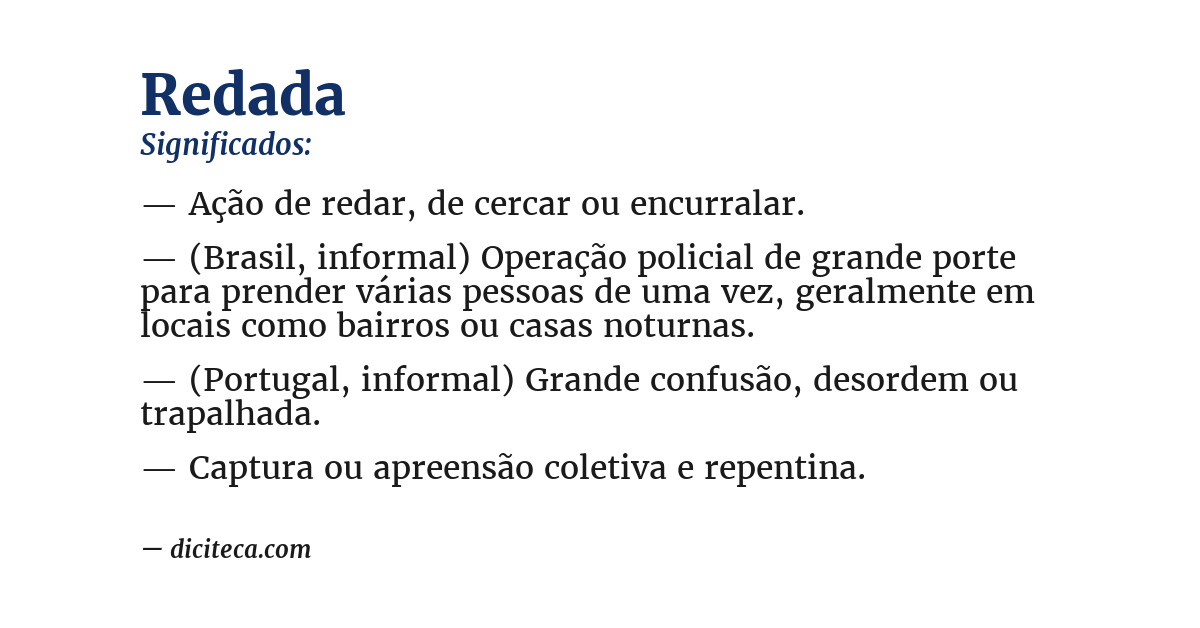 Significado de redada