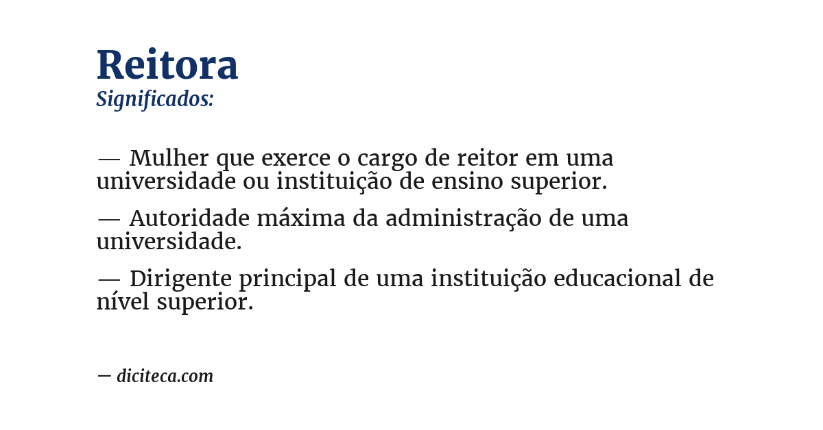 Significado de reitora
