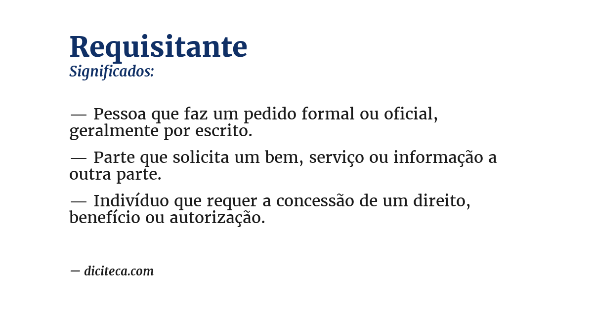 Significado de requisitante