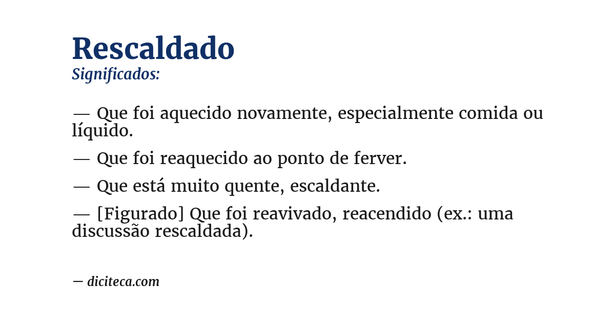 Significado de rescaldado