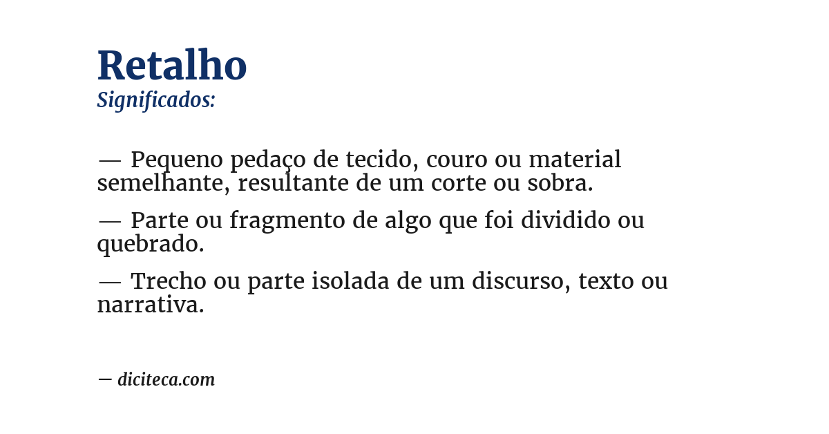 Significado de retalho