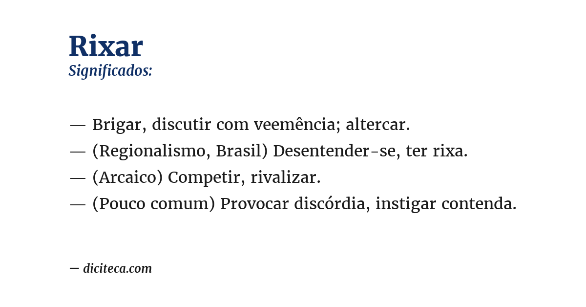 Significado de rixar