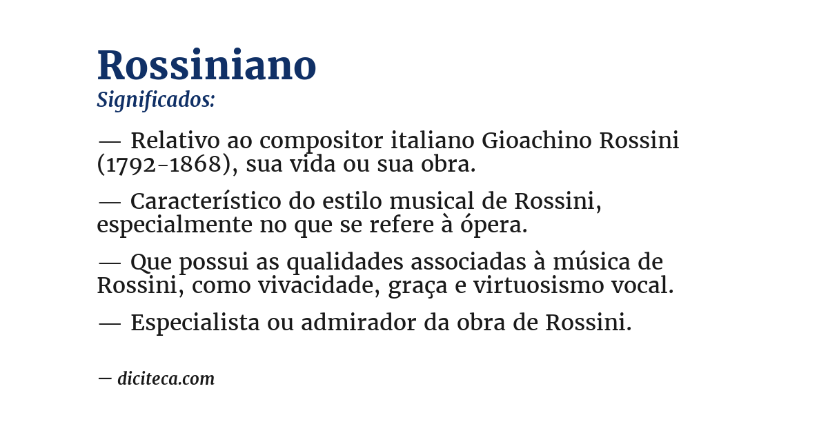 Significado de rossiniano