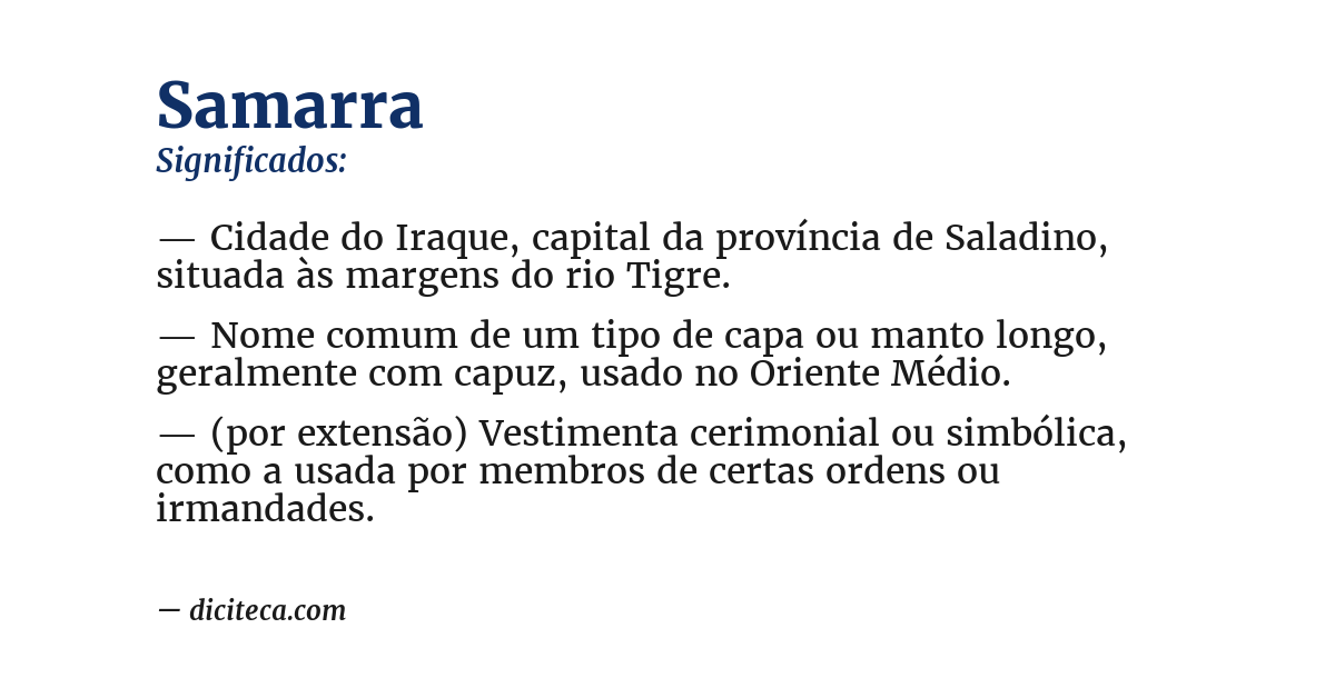 Significado de samarra
