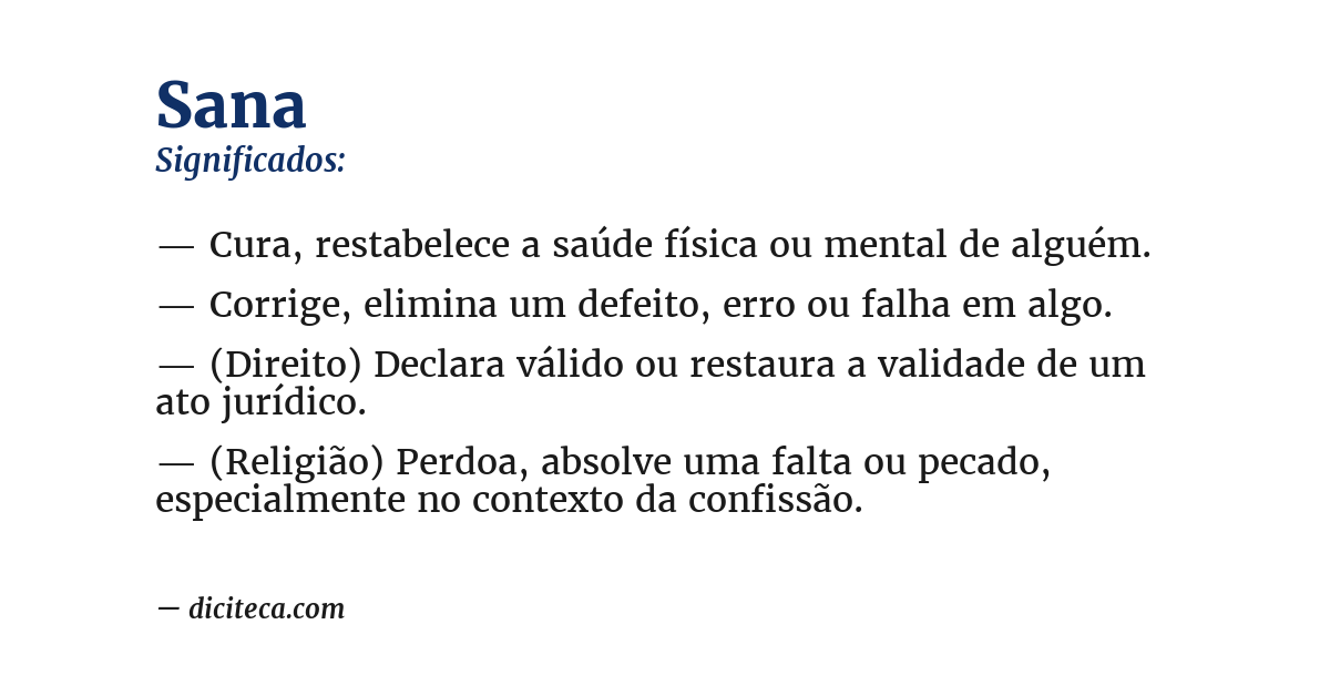 Significado de sana