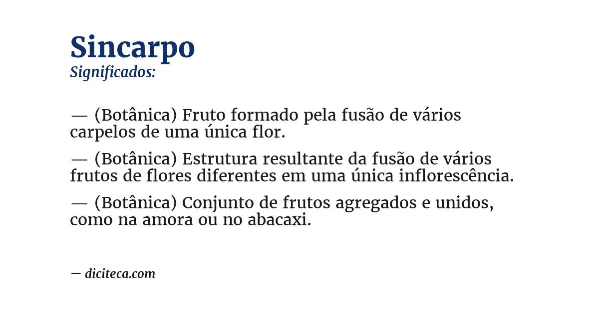 Significado de sincarpo