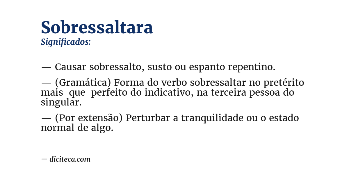 Significado de sobressaltara