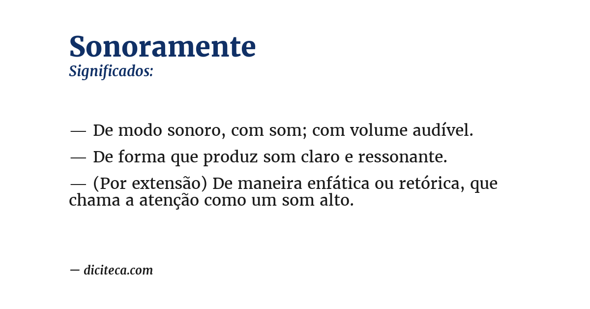 Significado de sonoramente