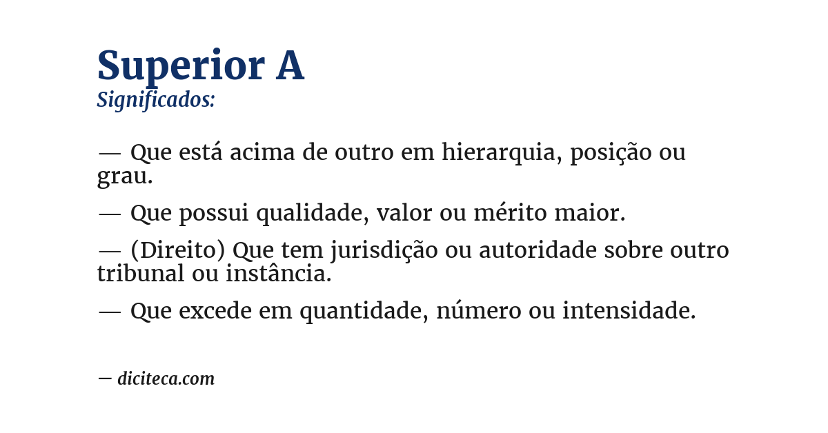 Significado de superior a