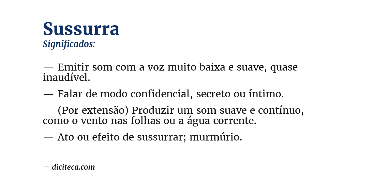 Significado de sussurra