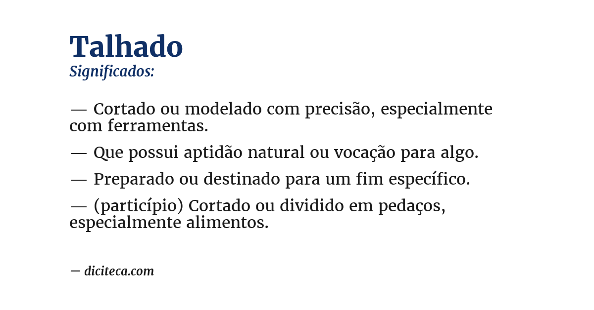 Significado de talhado
