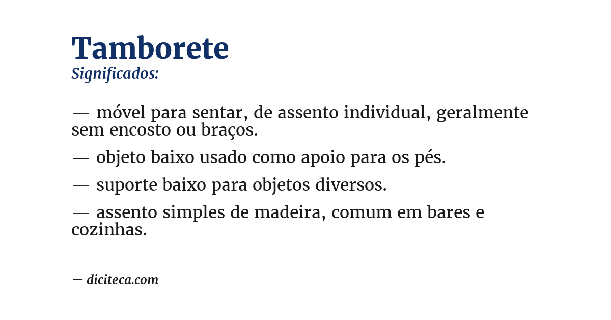Significado de tamborete