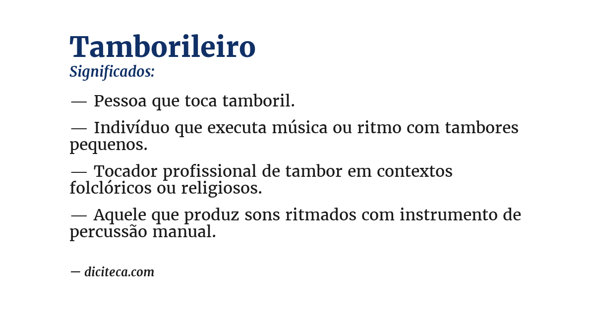 Significado de tamborileiro