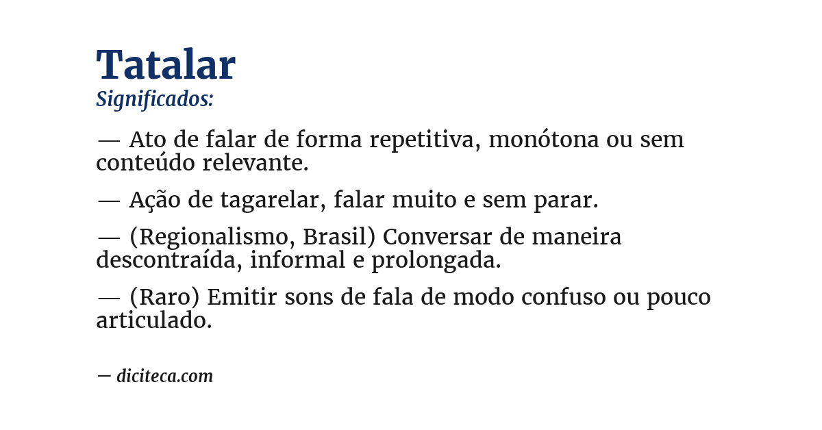 Significado de tatalar