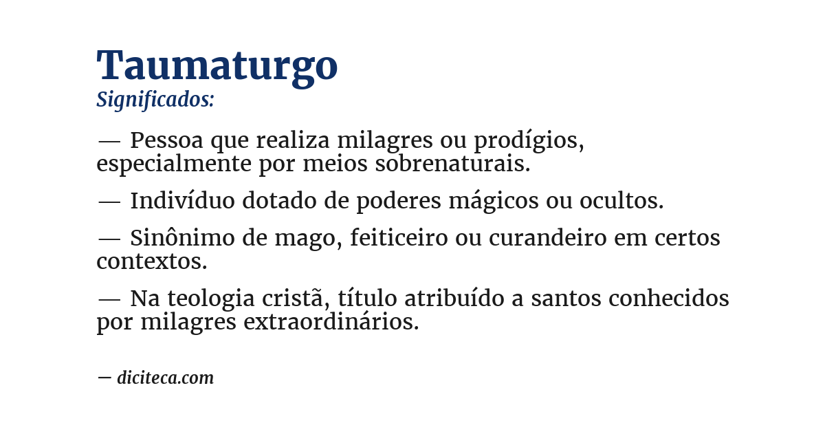 Significado de taumaturgo