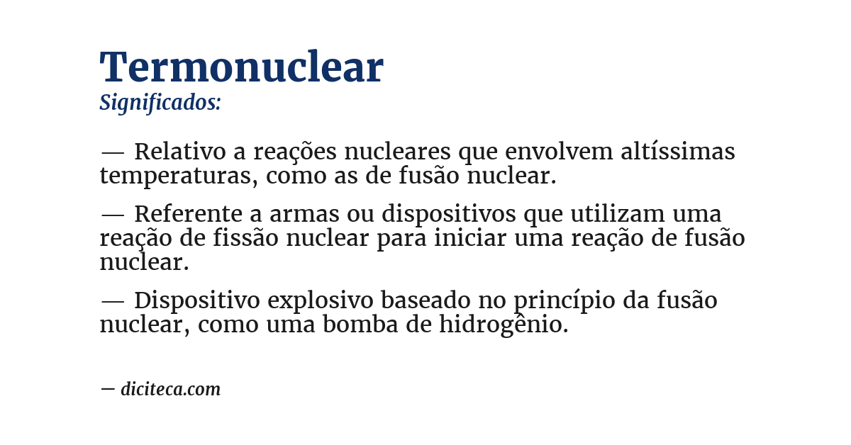 Significado de termonuclear
