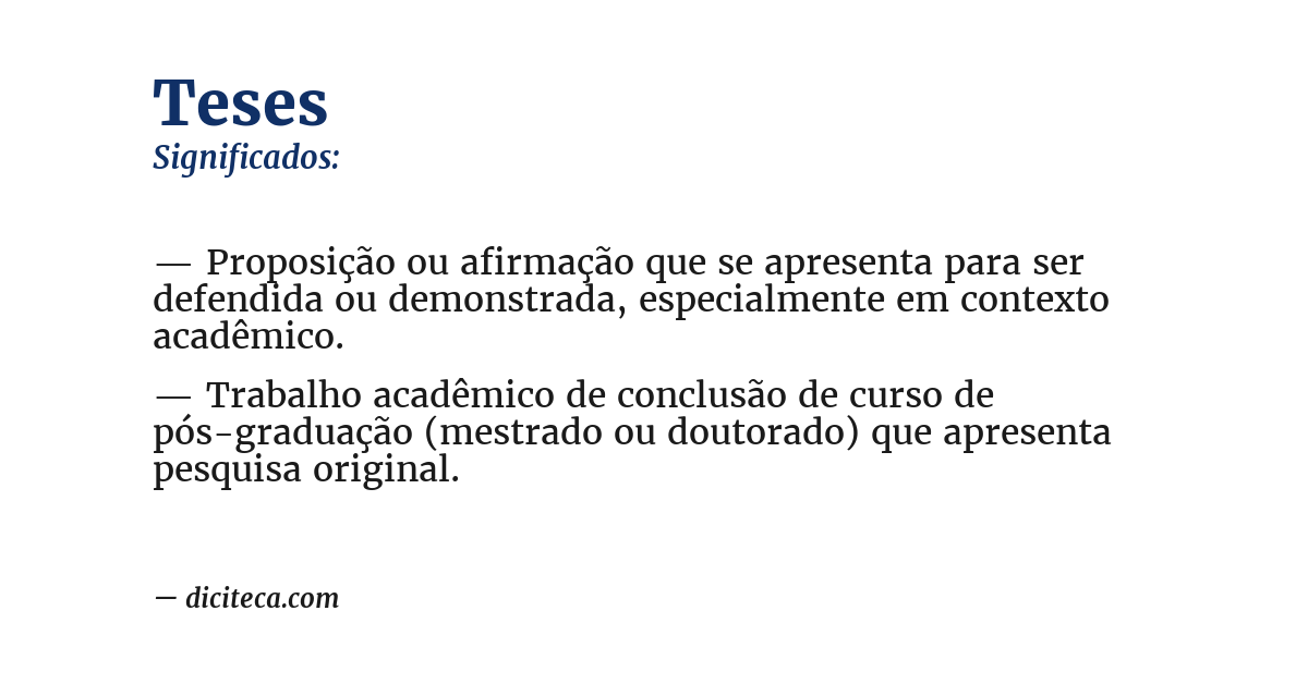 Significado de teses