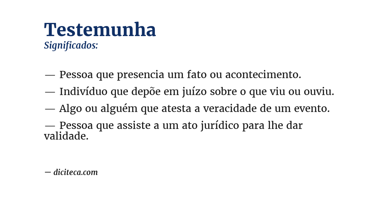 Significado de testemunha