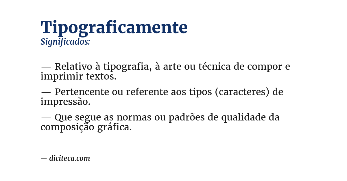 Significado de tipograficamente