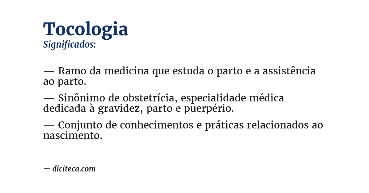 Significado de tocologia