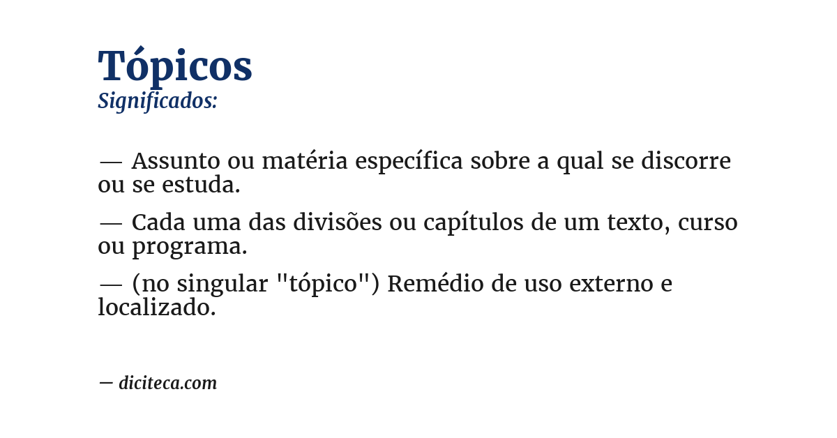 Significado de tópicos