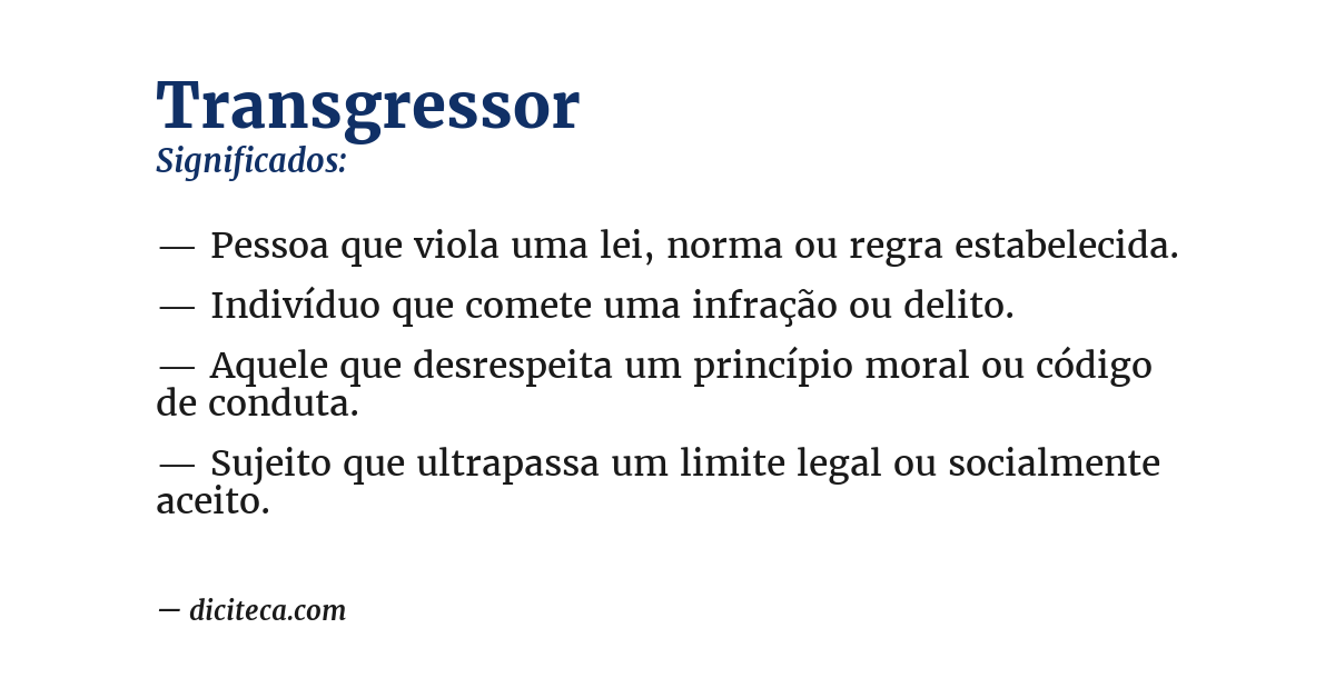 Significado de transgressor