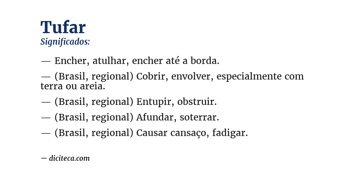 Significado de tufar