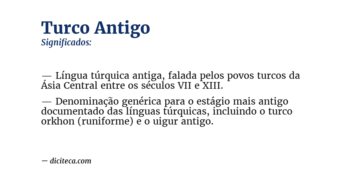 Significado de turco antigo