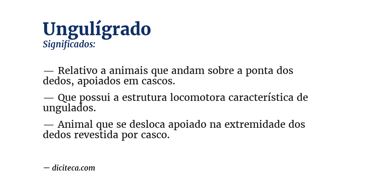 Significado de ungulígrado