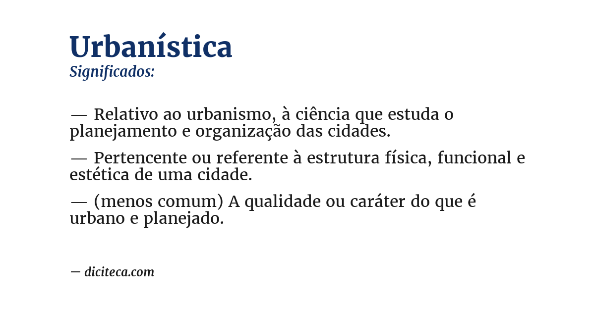 Significado de urbanística