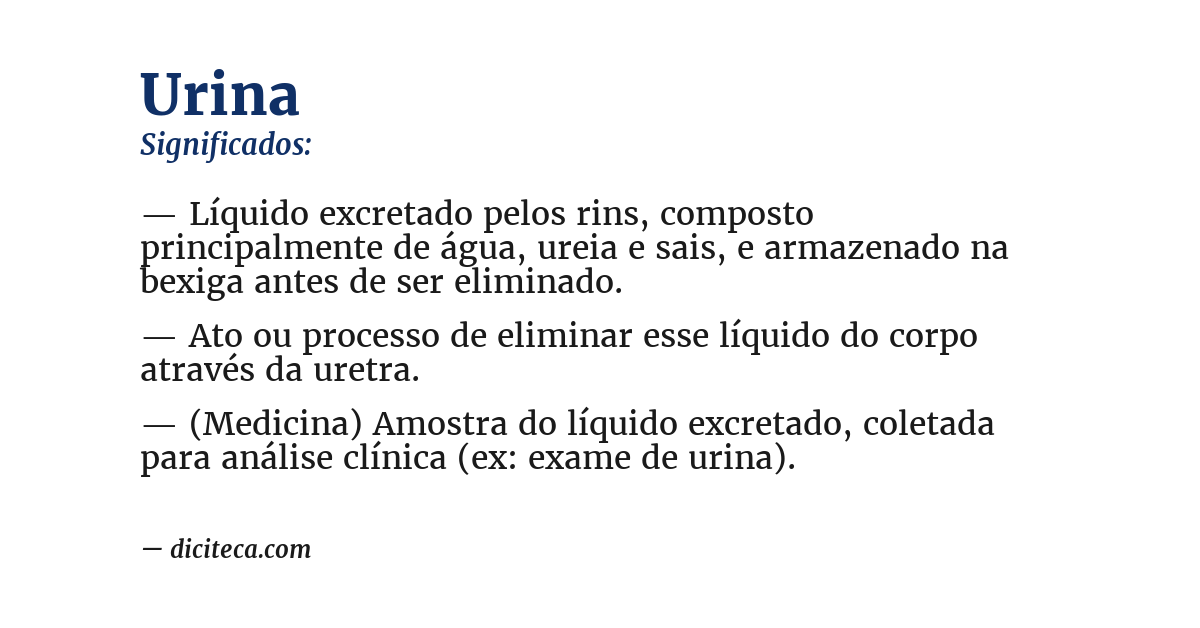 Significado de urina