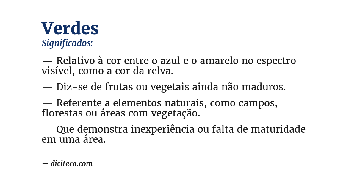 Significado de verdes