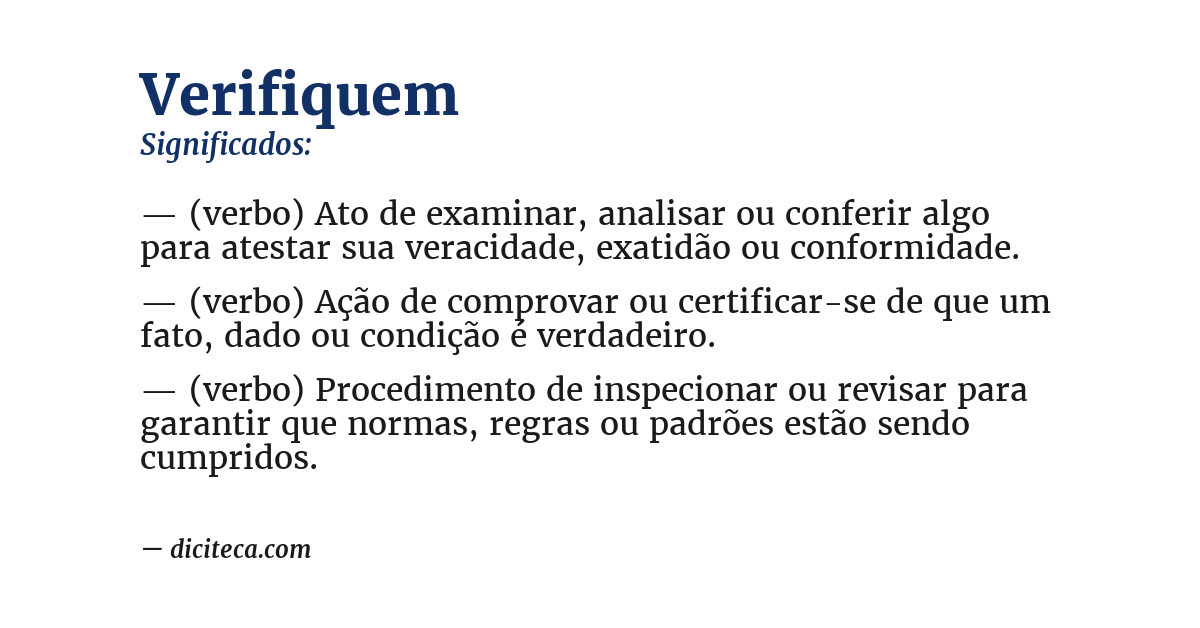 Significado de verifiquem