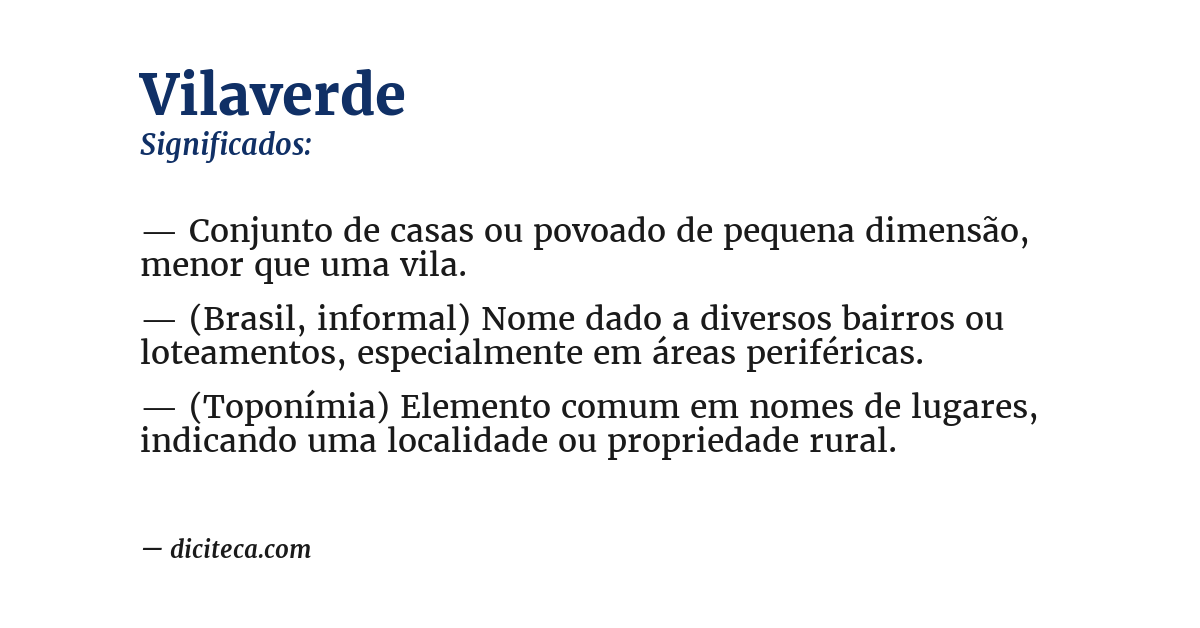Significado de vilaverde