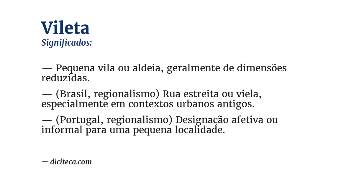 Significado de vileta